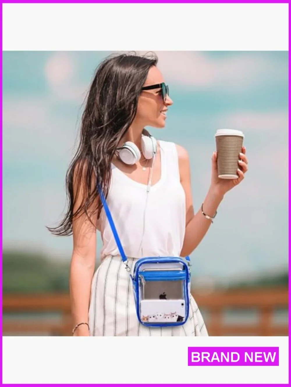 Clear Messenger Bag Stadium Approved Crossbody Purse PVC Waterproof Unisex
